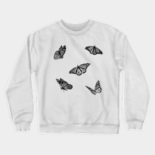 Black And White Butterflies Sticker Pack Crewneck Sweatshirt